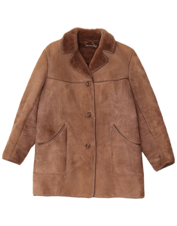 Casaco feminino Shearling Conder Of Ipswich UK 16 grande pele de carneiro marrom