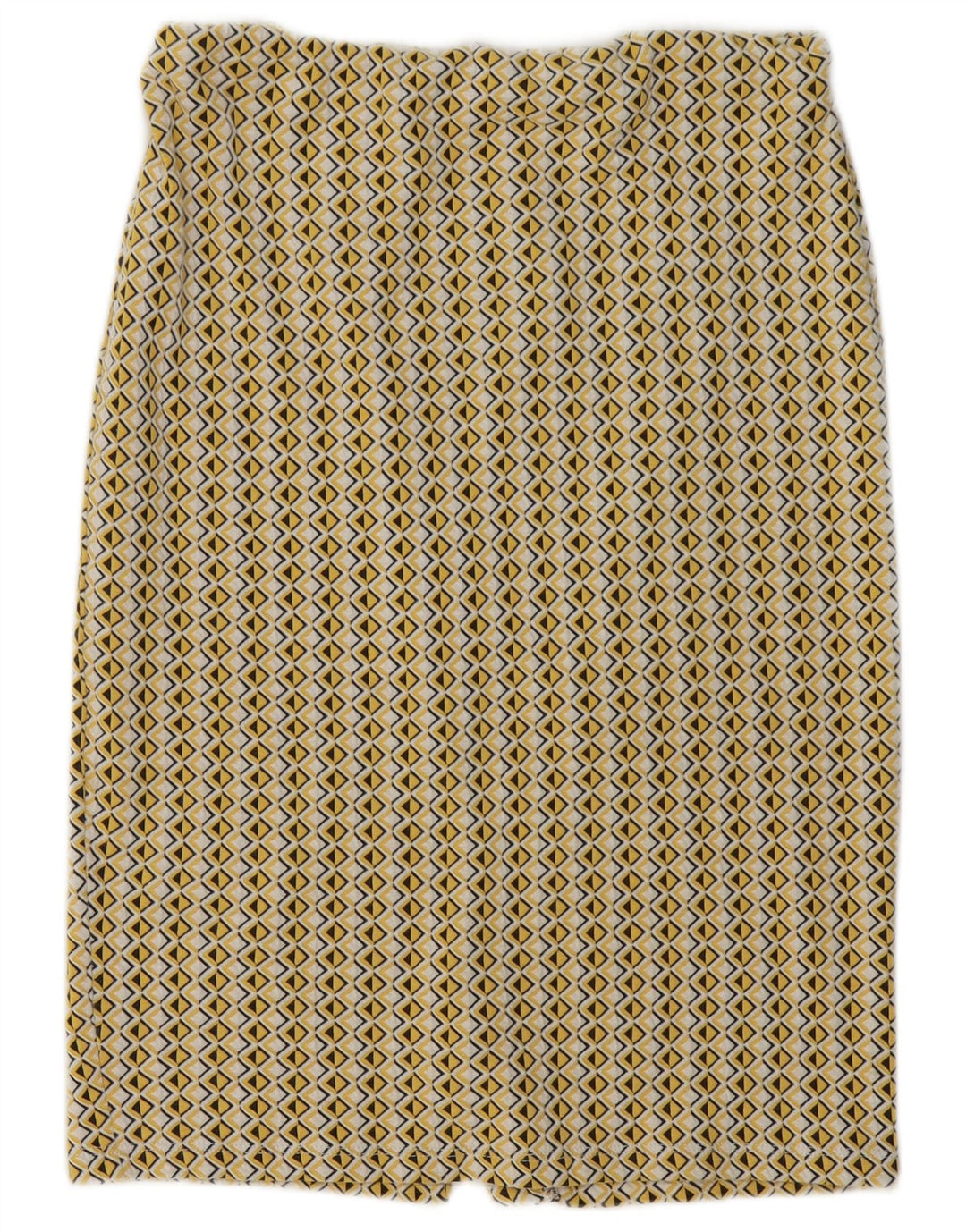 Saia lápis feminina Zara grande W30 amarelo geométrico