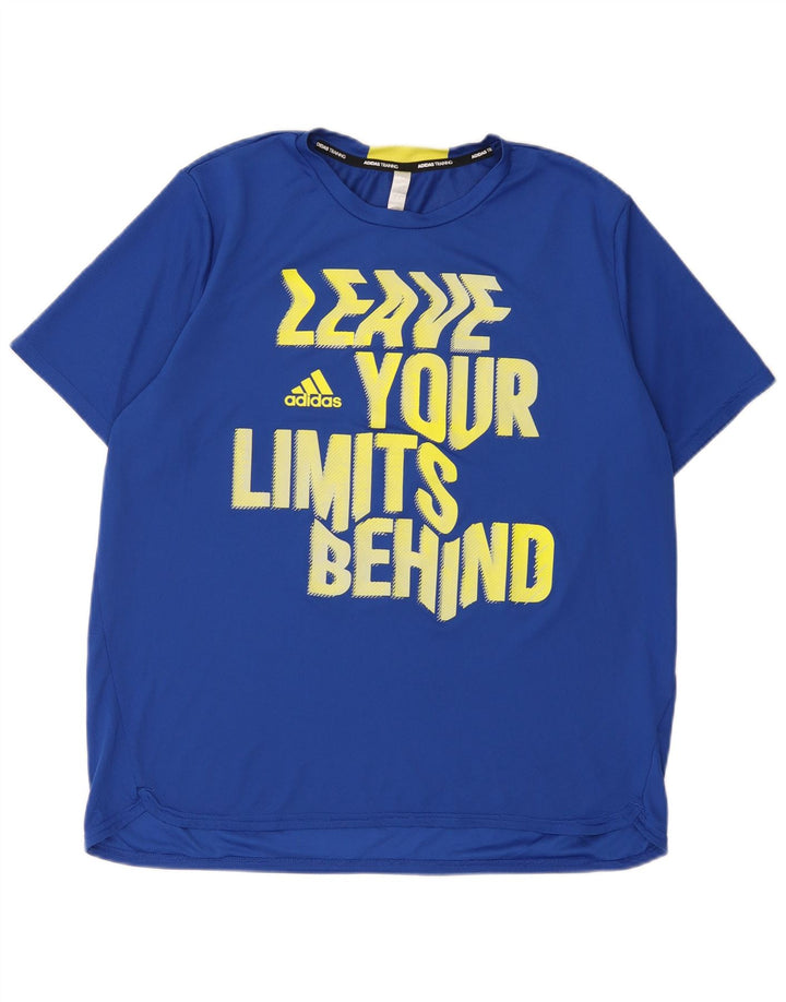 Camiseta Adidas Masculina Aeroready Graphic Top Grande Azul Poliéster