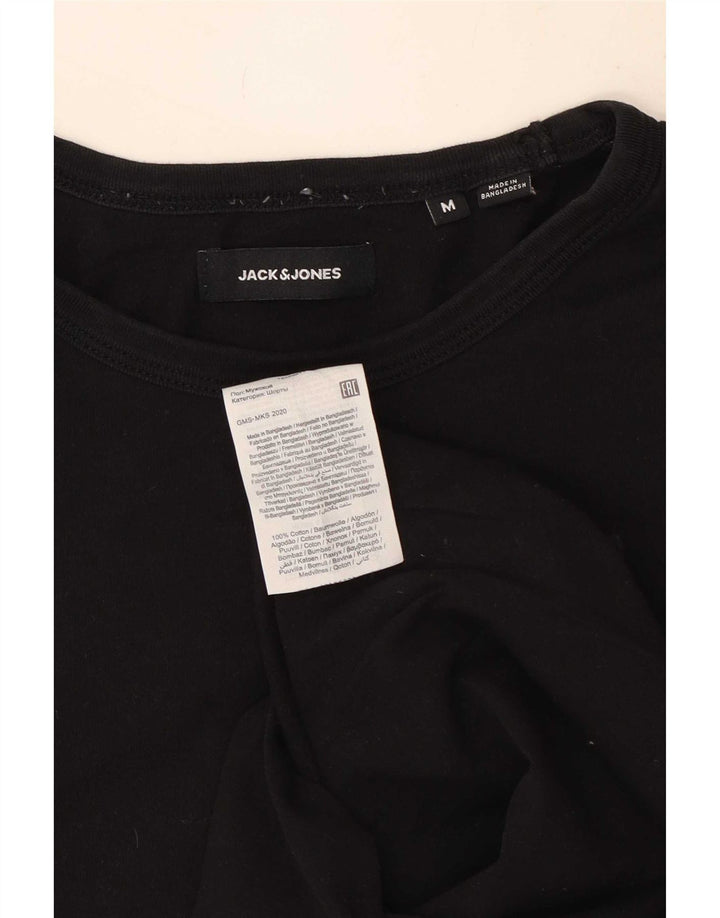 Camiseta gráfica masculina Jack & Jones Top médio algodão preto