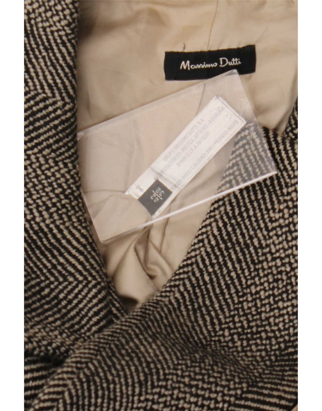 Sobretudo feminino Massimo Dutti EU 42 grande lã espinha de peixe cinza