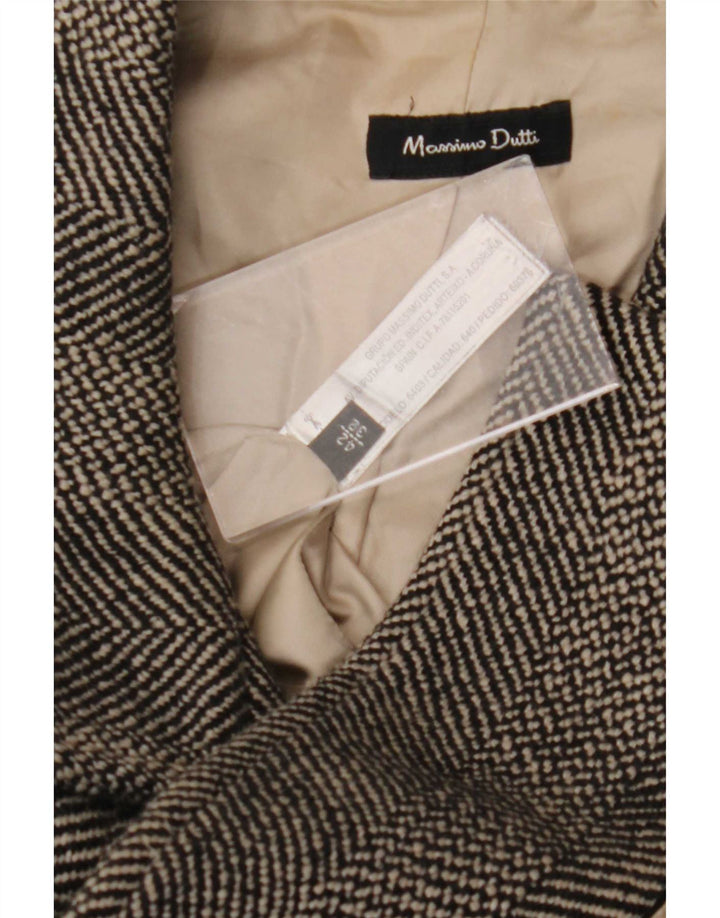 Sobretudo feminino Massimo Dutti EU 42 grande lã espinha de peixe cinza