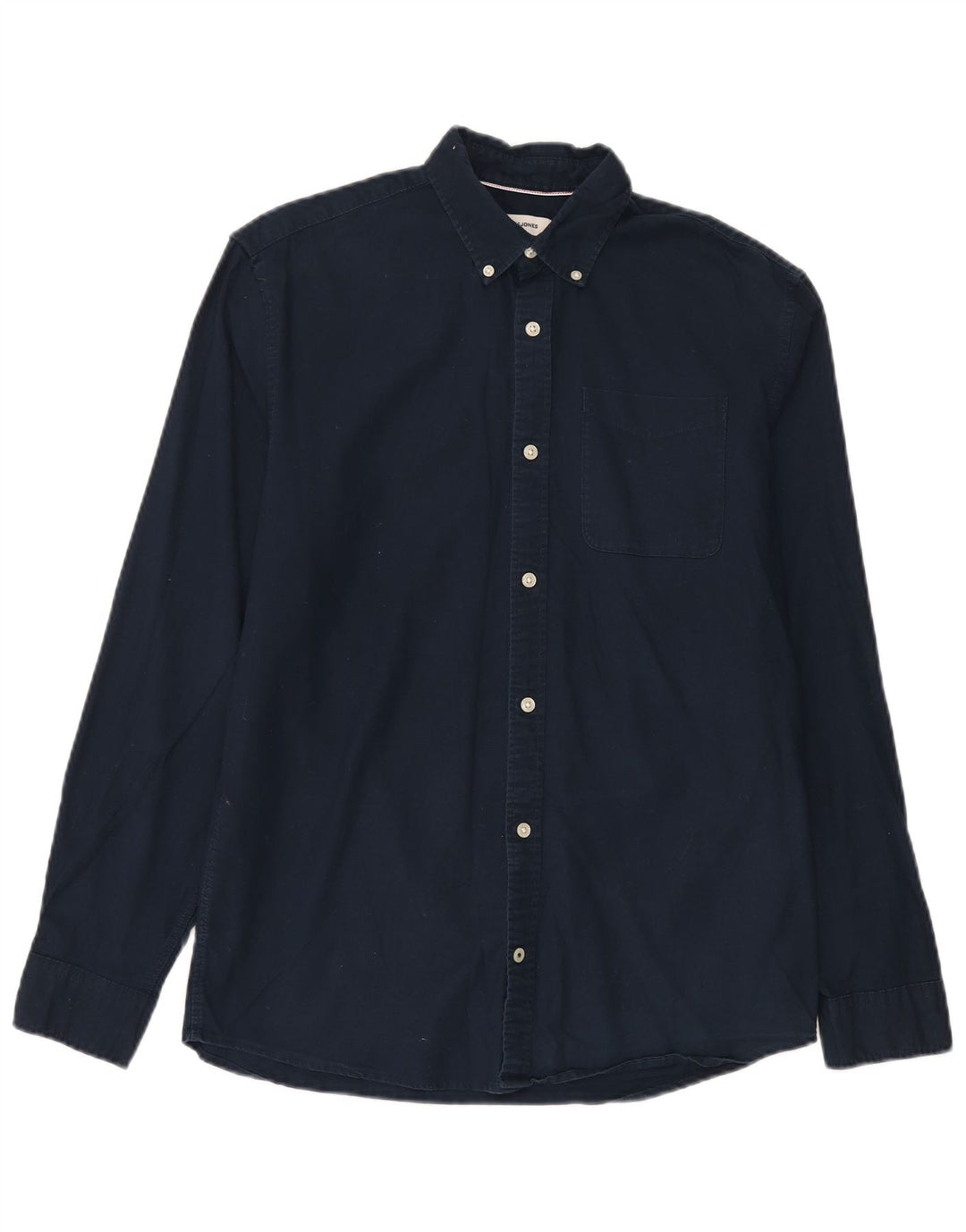 Camisa masculina Jack & Jones média azul marinho algodão