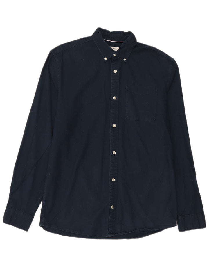 Camisa masculina Jack & Jones média azul marinho algodão
