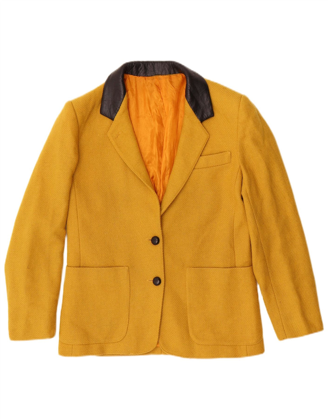 Jaqueta blazer feminina de 2 botões PENNY BLACK Reino Unido 10 pequeno bloco colorido amarelo