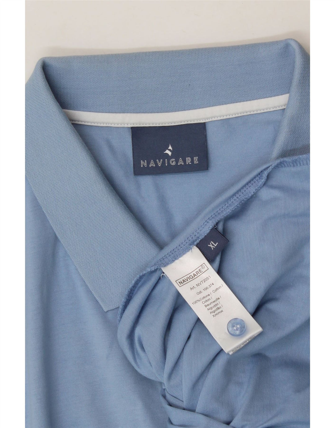 NAVIGARE Mens Polo Shirt XL Blue Cotton Vintage Navigare and Second-Hand Navigare from Messina Hembry 