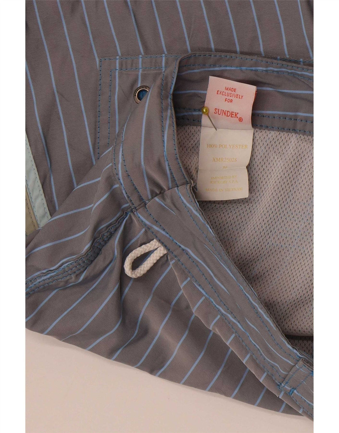 Shorts de natação masculino Sundek grande poliéster listrado cinza