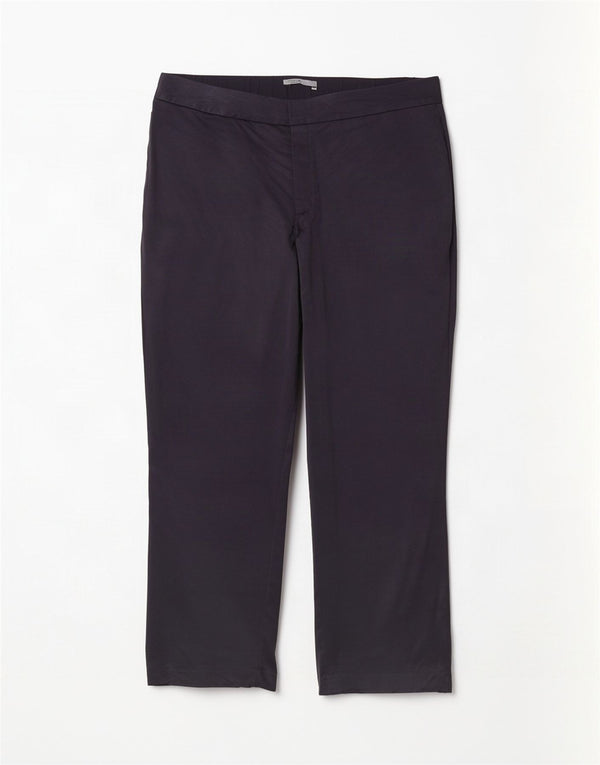 Marks & Spencer Womens High Waist Casual Trousers UK 24 4XL W44 L30 Navy Bl