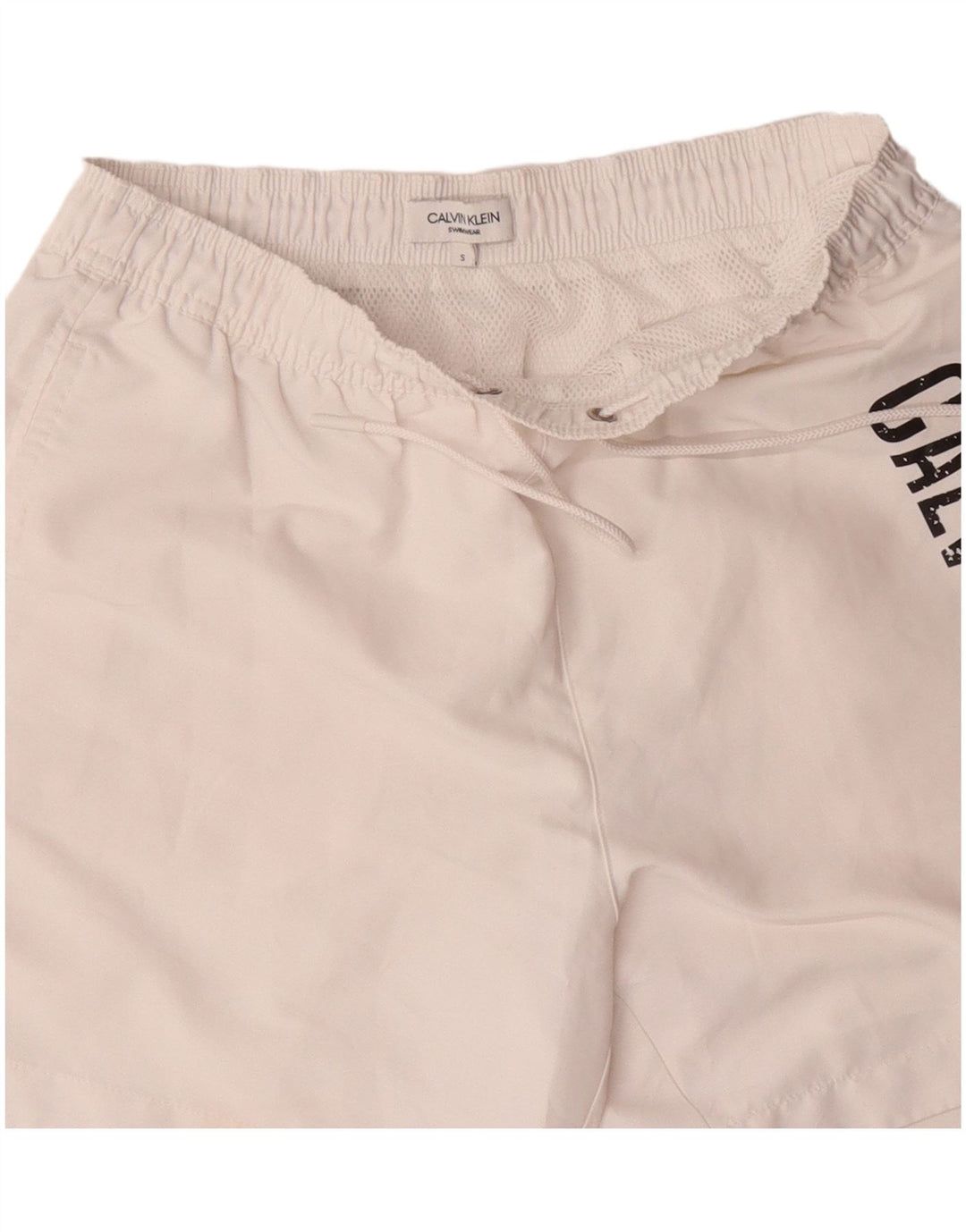 Calvin Klein Shorts de natação masculino gráfico pequeno poliéster branco