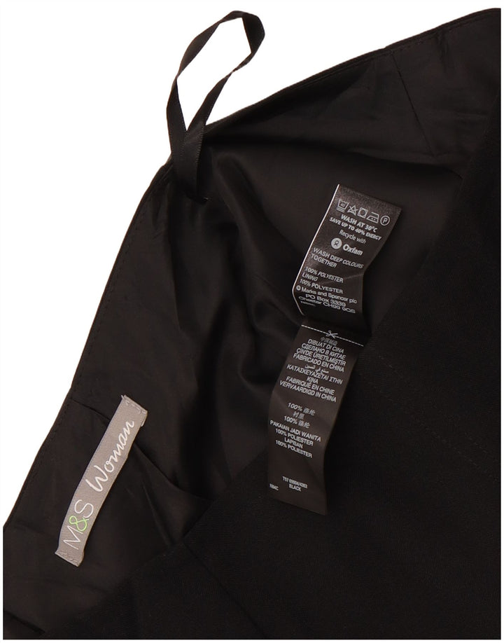 Saia lápis feminina Marks & Spencer Reino Unido 8 pequena W28 poliéster preto