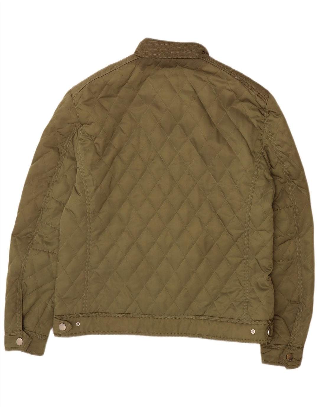 Jaqueta acolchoada masculina Zara UK 44 2XL poliéster cáqui