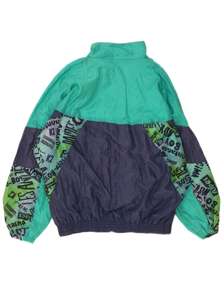 Jaqueta masculina vintage de grandes dimensões XL azul marinho Colourblock