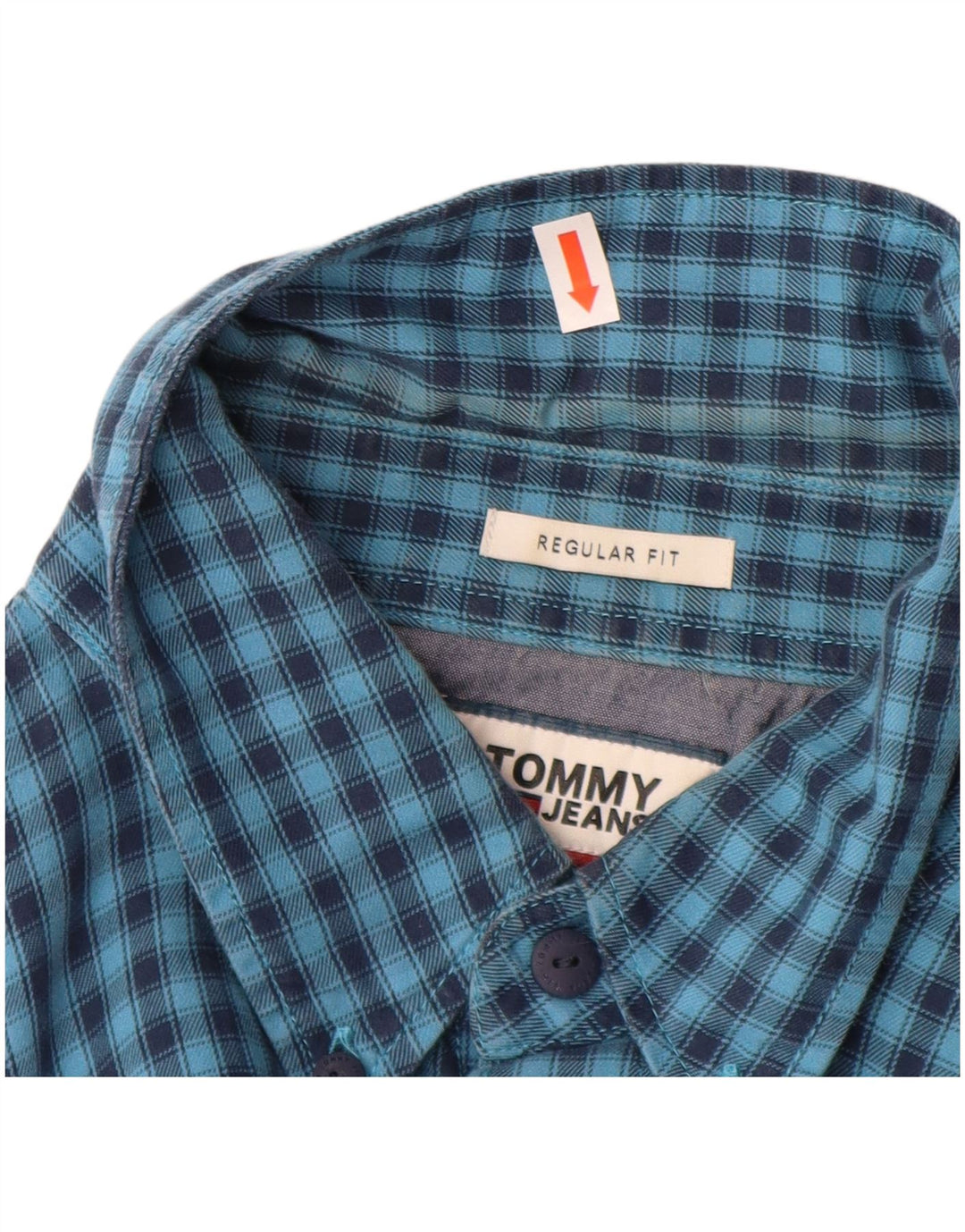 Camisa masculina TOMMY HILFIGER regular fit grande algodão xadrez azul