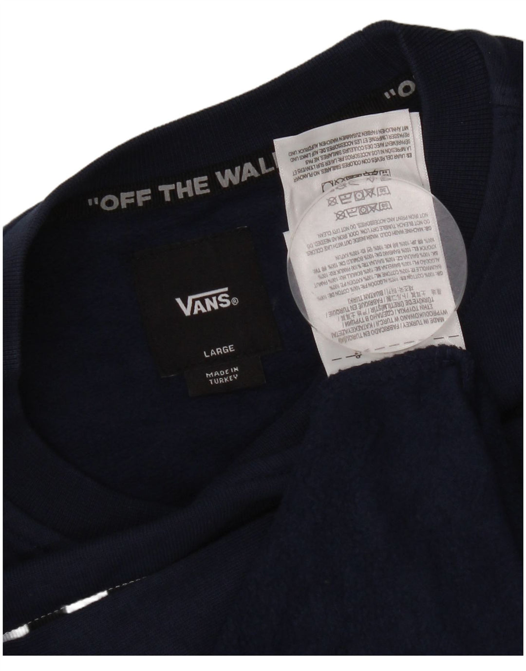 Vans feminino gráfico moletom jumper UK 14 grande bloco colorido azul marinho
