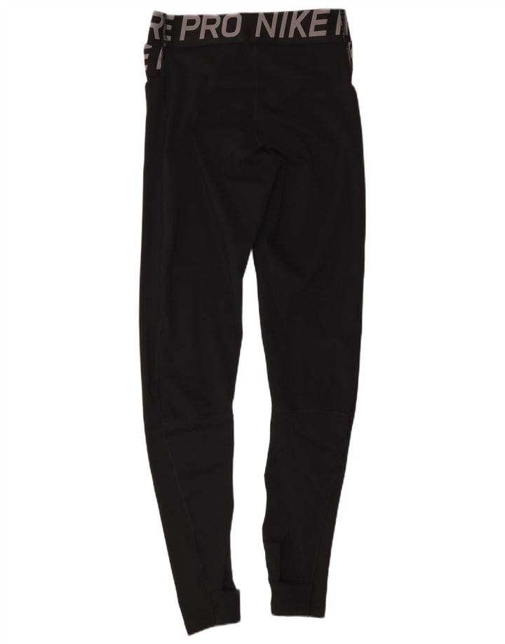 Leggings Nike Womens Dri Fit Graphic UK 8 Pequeno Poliéster Preto