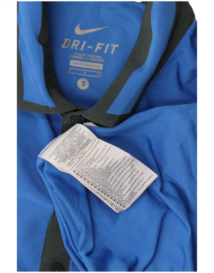 Camisa polo masculina NIKE Dri Fit pequena azul poliéster