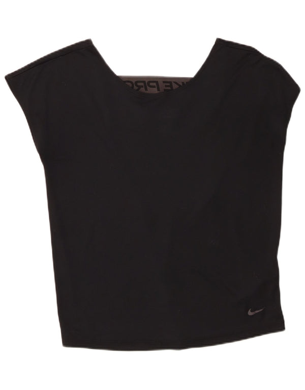 Nike Womens Dri Fit Oversized Graphic Vest Top UK 6 XS Preto Poliéster