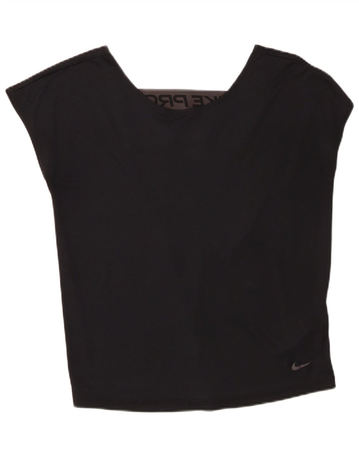 Nike Womens Dri Fit Oversized Graphic Vest Top UK 6 XS Preto Poliéster