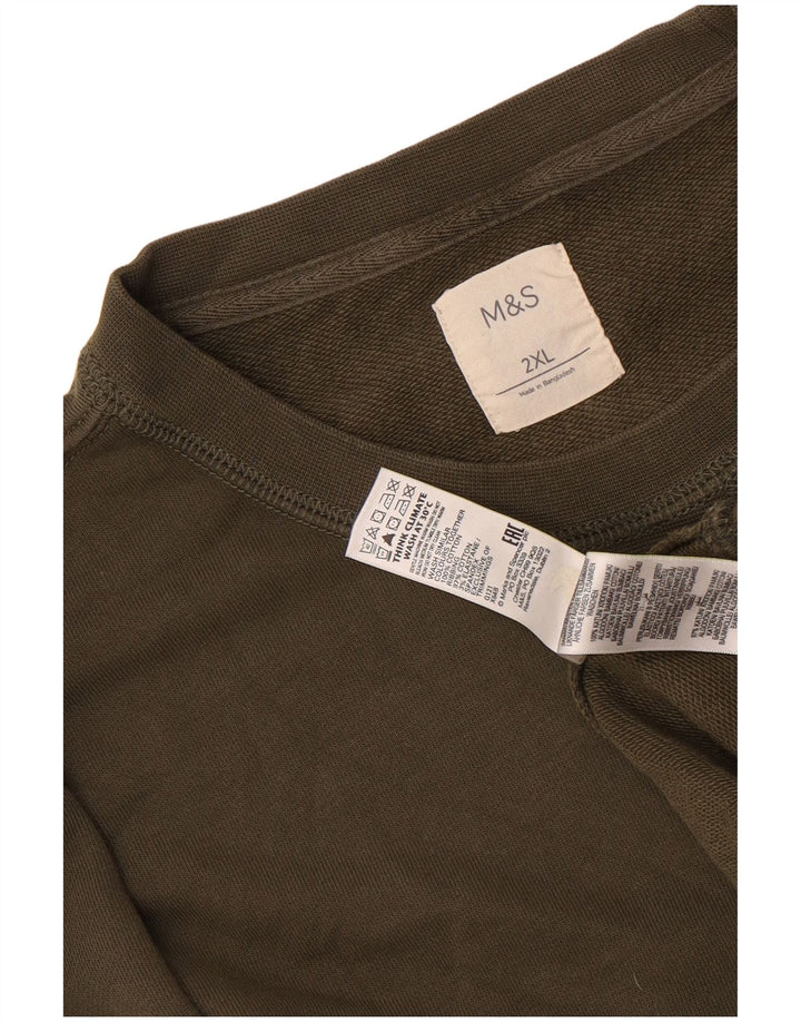 Suéter masculino Marks & Spencer 2XL algodão cáqui