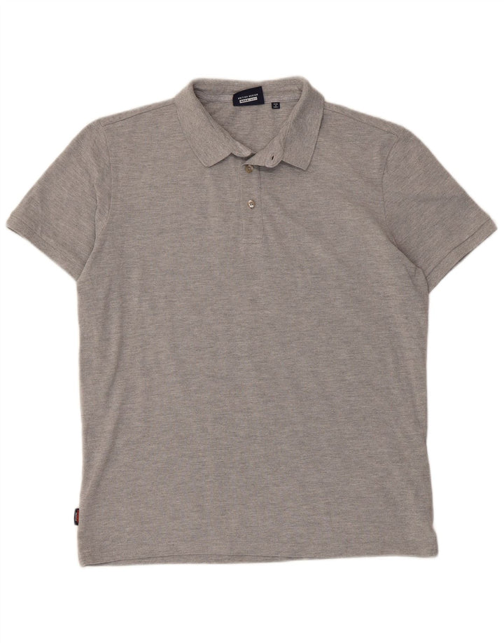 Camisa polo masculina SUPERDRY XL algodão manchado cinza