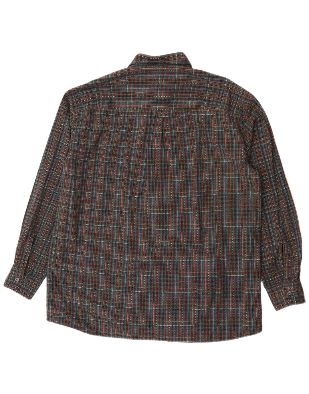 Camisa masculina de flanela Leonardo tamanho 44 XL verde xadrez