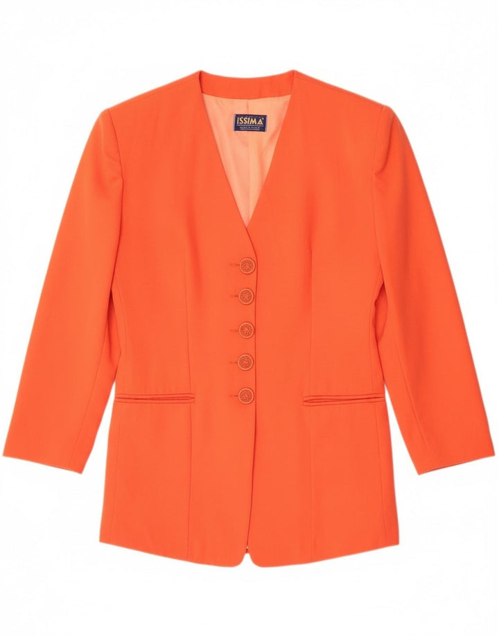 Jaqueta Blazer Feminina Issima com 5 Botões UK 12 Médio Laranja