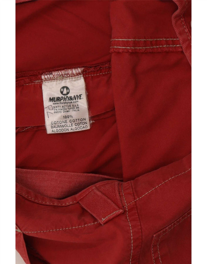Murphy & Nye Mens Chino Shorts W36 Grande Algodão Vermelho