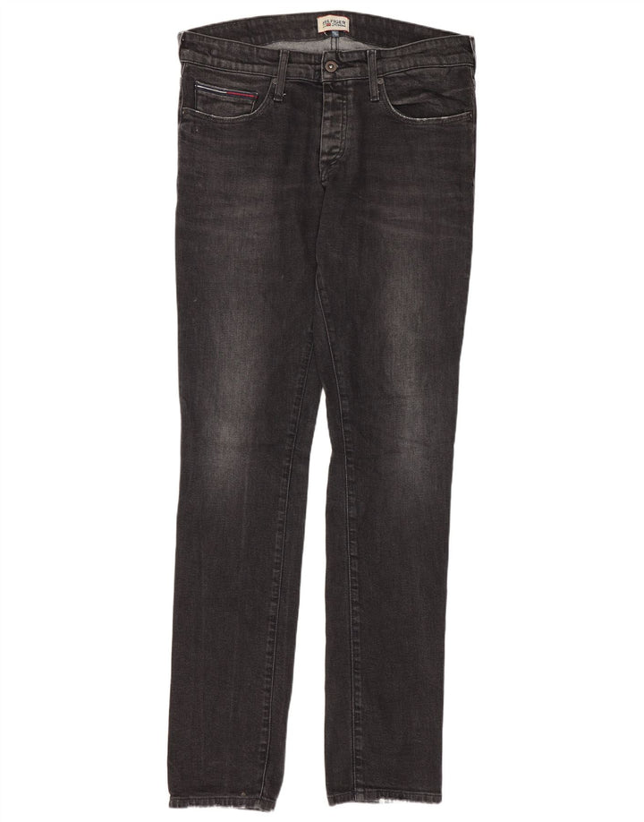Tommy Hilfiger Masculino Slim Jeans W33 L34 Cinza Algodão