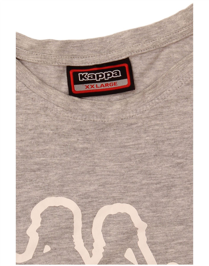 Camiseta gráfica masculina Kappa Top 2XL cinza manchado