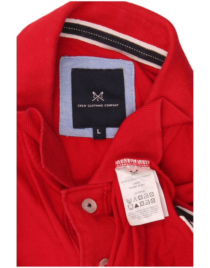 Camisa polo masculina Crew Clothing grande algodão vermelho