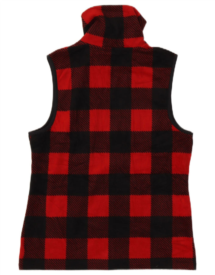 CHAPS Womens Fleece Gilet UK 14 Poliéster Xadrez Vermelho Médio