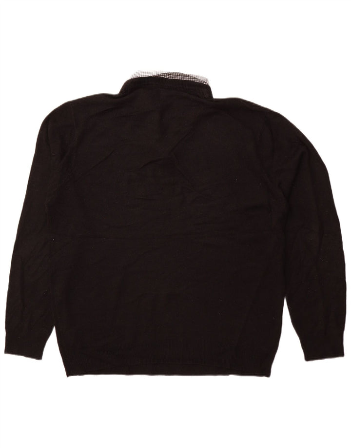 PIERRE CARDIN Suéter masculino com decote em V 2XL acrílico preto