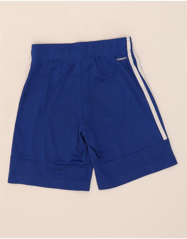 Shorts esportivos Adidas Aeroready para meninos 9-10 anos azul poliéster