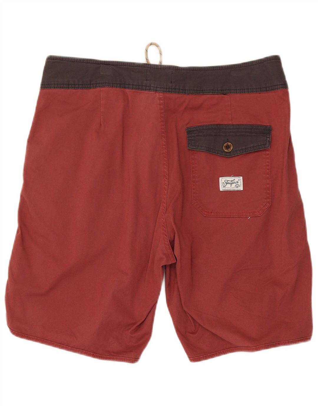 Shorts de natação masculino Fat Face algodão colorblock vermelho médio