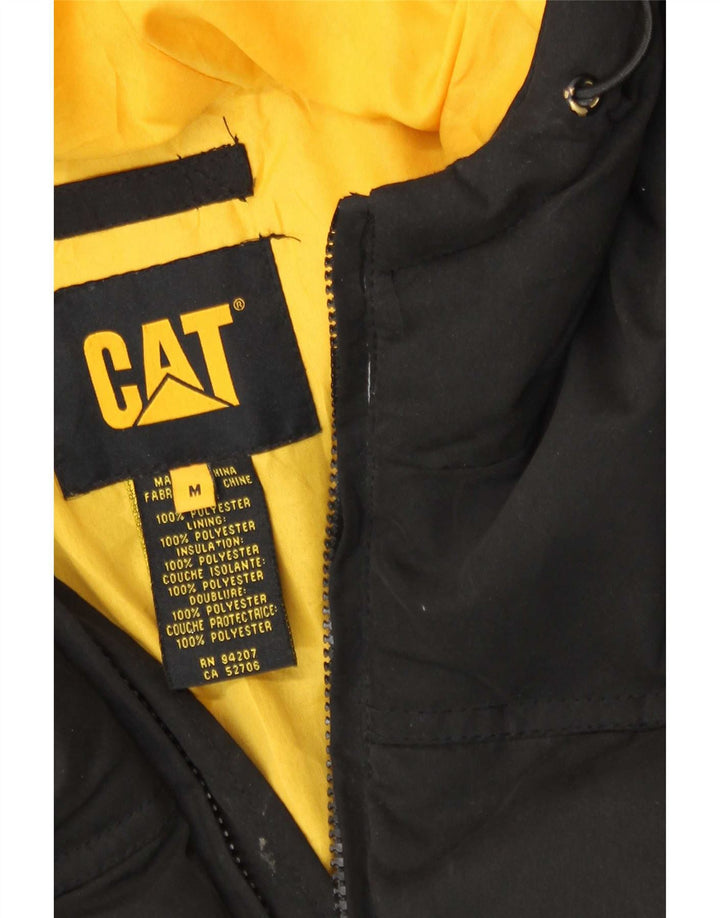 Jaqueta masculina acolchoada com capuz Caterpillar UK 38 poliéster preto médio