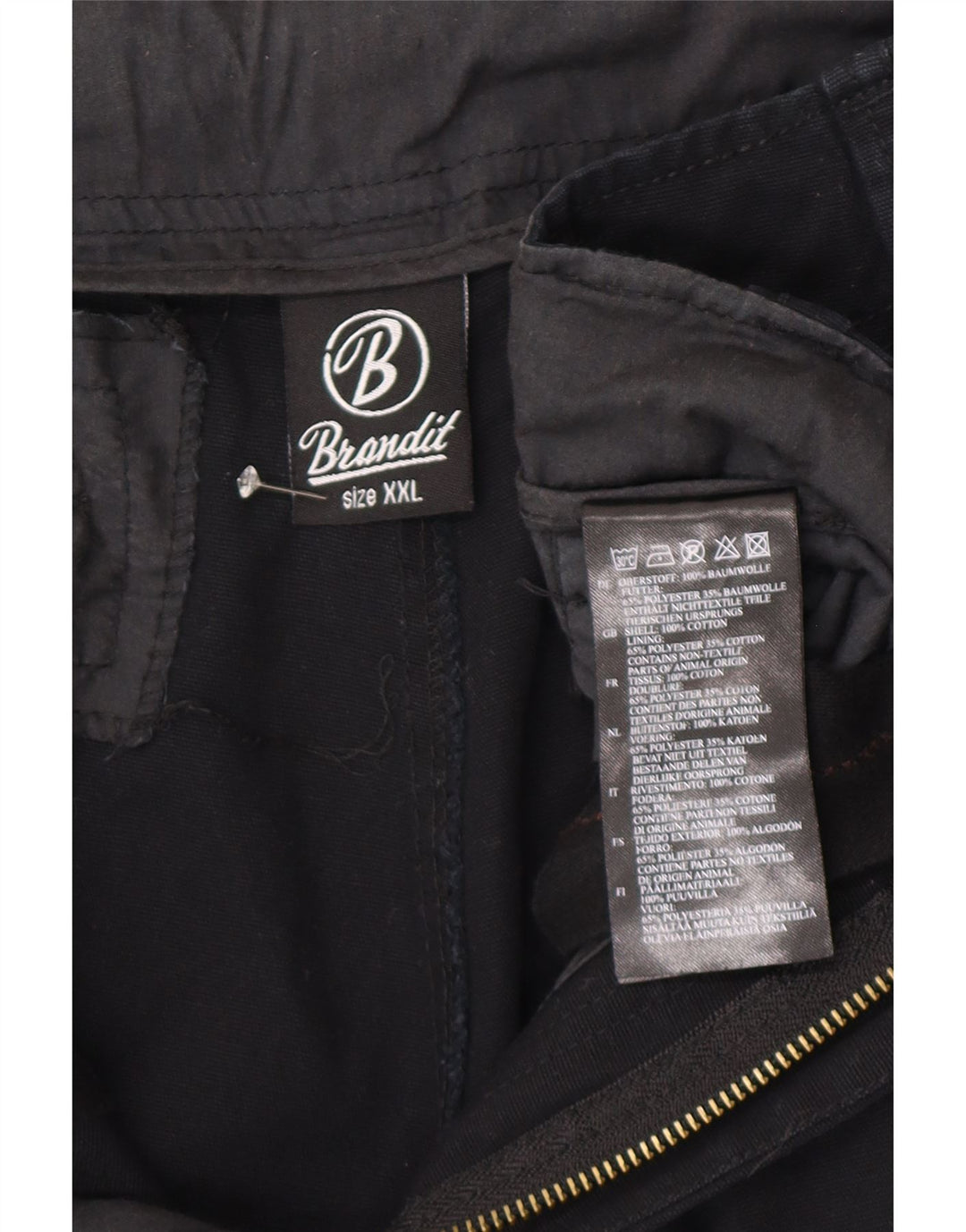 Shorts cargo masculino Brandit 2XL W42 algodão preto