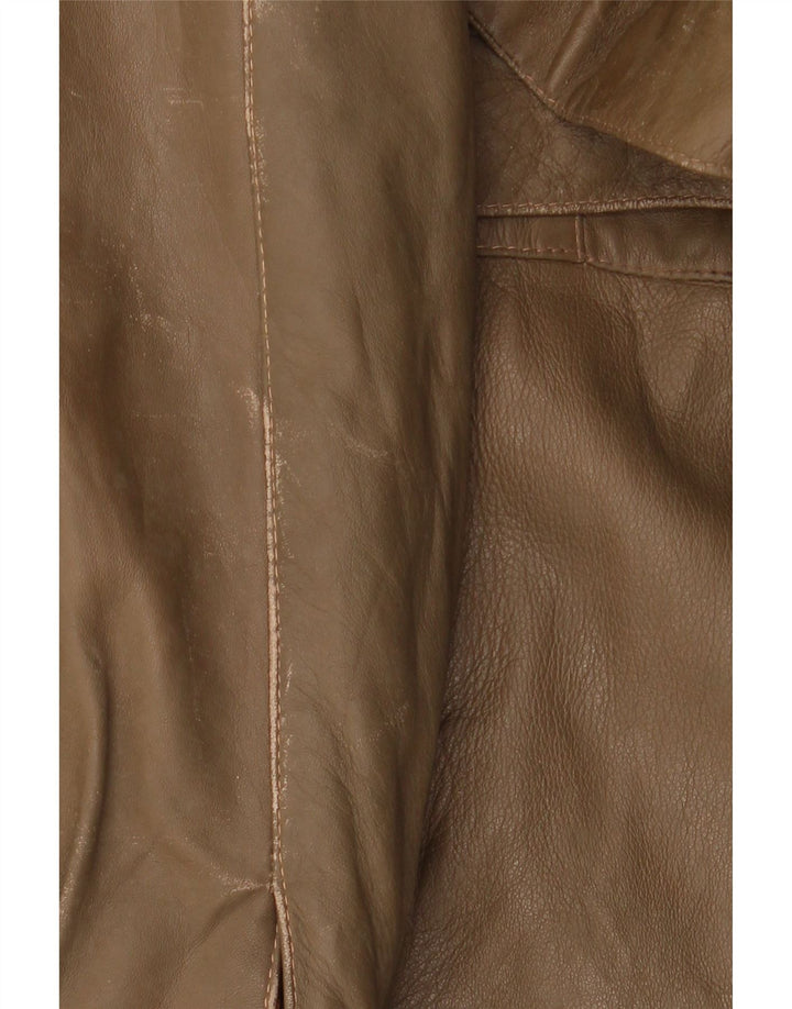 Jaqueta de couro militar masculina LIVERPOOL IT 54 2XL couro marrom