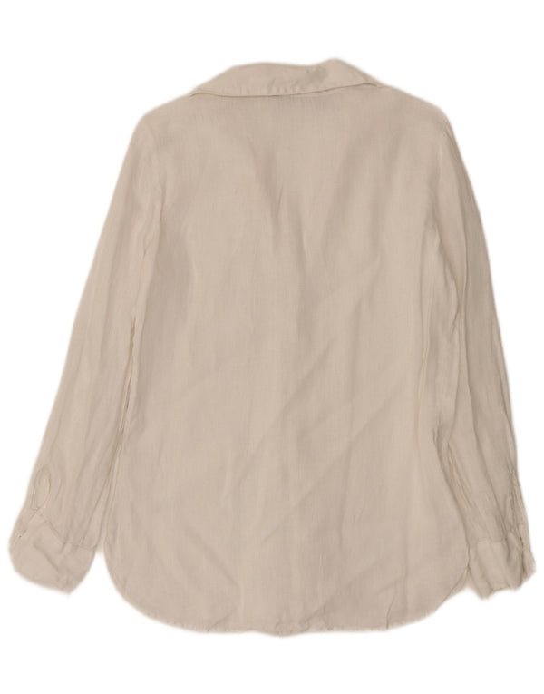 Zara Camisa Feminina UK 10 Pequena Branca