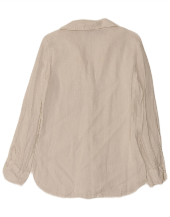 Zara Camisa Feminina UK 10 Pequena Branca