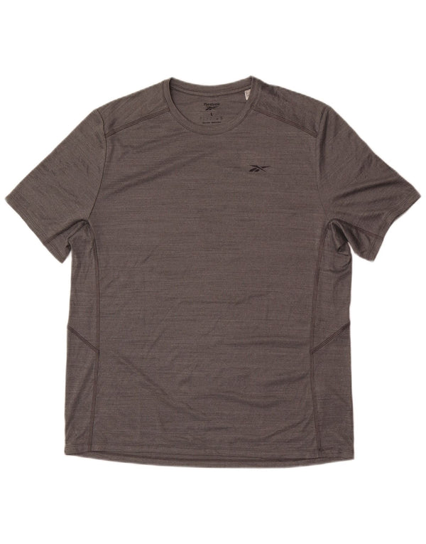 Camiseta masculina Reebok grande poliéster cinza