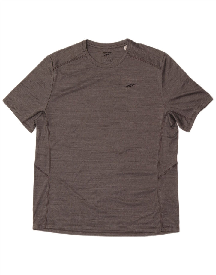 Camiseta masculina Reebok grande poliéster cinza