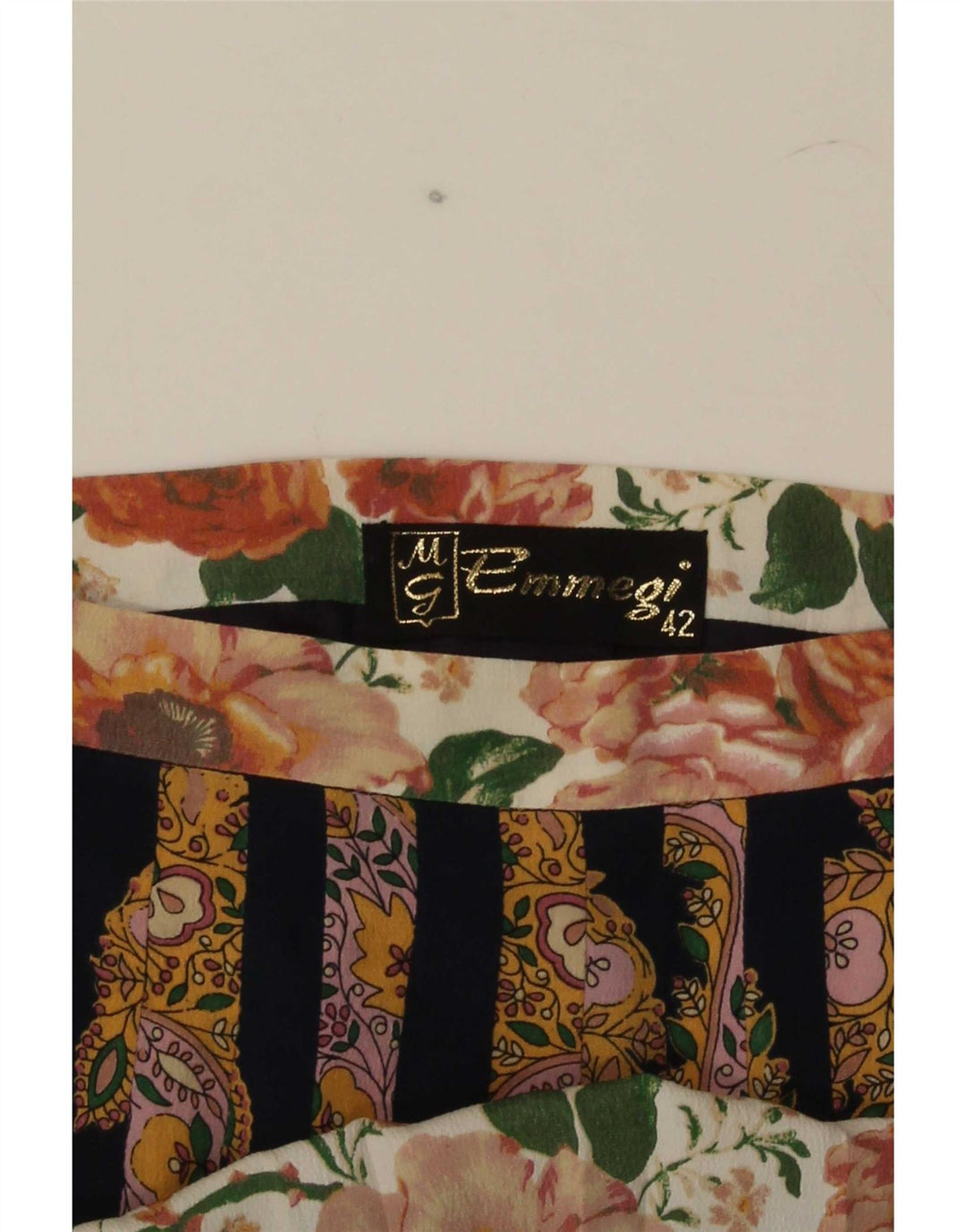 Saia feminina plissada em linha A Emmegi IT 42 médio W26 paisley multicolorido