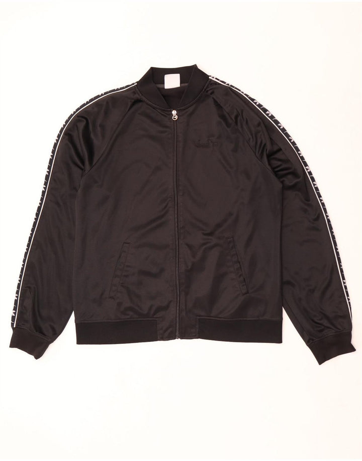 Diadora Mens Graphic Tracksuit Top Jacket XL Preto Poliéster