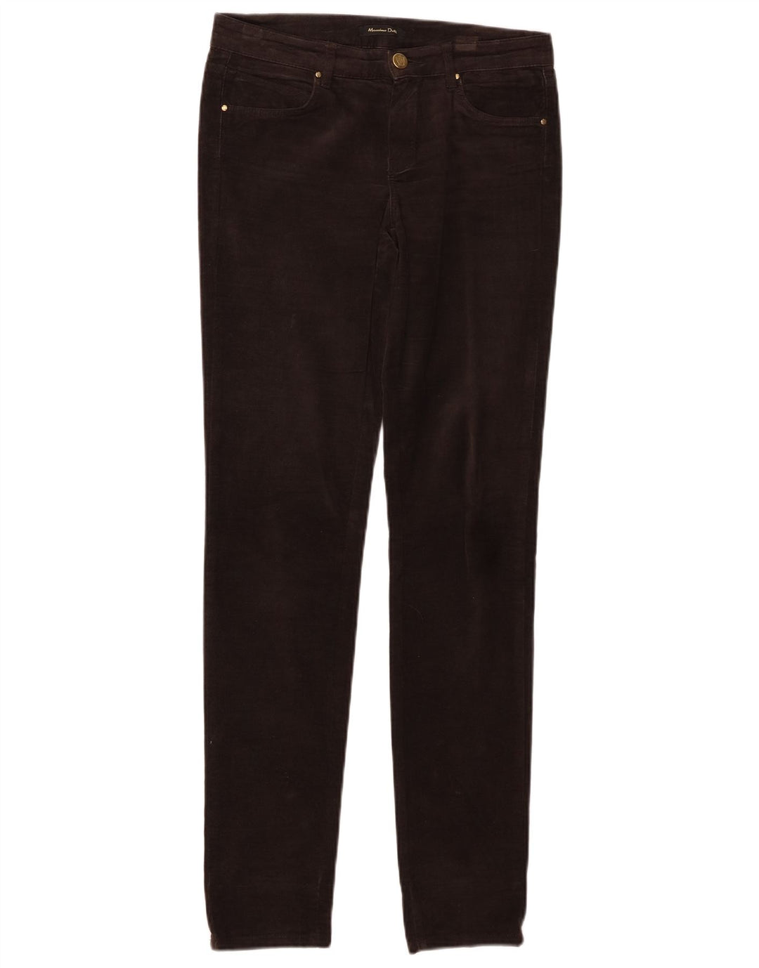 Calça casual feminina de veludo MASSIMO DUTTI UE 34 2XS W24 L30 marrom