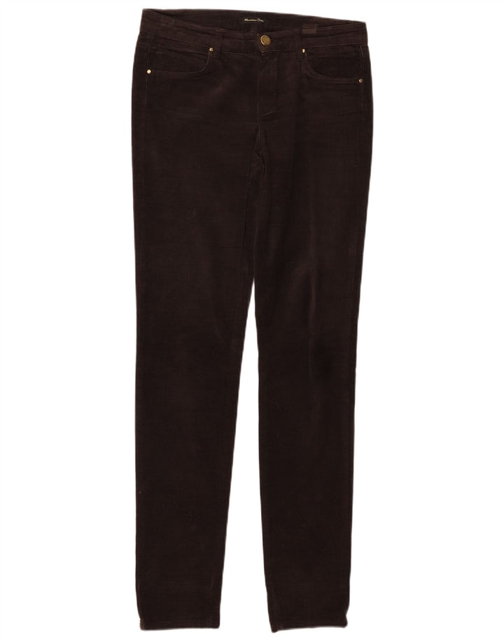 Calça casual feminina de veludo MASSIMO DUTTI UE 34 2XS W24 L30 marrom
