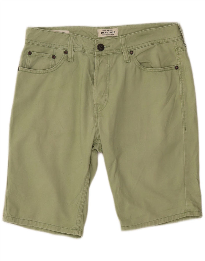 Shorts jeans masculino JACK & JONES de ajuste regular W30 algodão verde médio