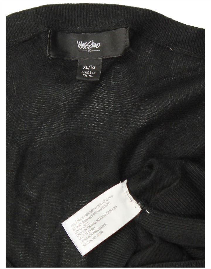 MOSSIMO Vestido feminino manga comprida Batwing Jumper UK 18 XL preto acrílico