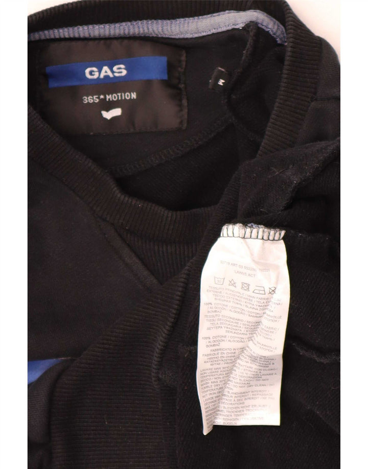 Gas Mens Graphic Moletom Jumper Médio Algodão Preto