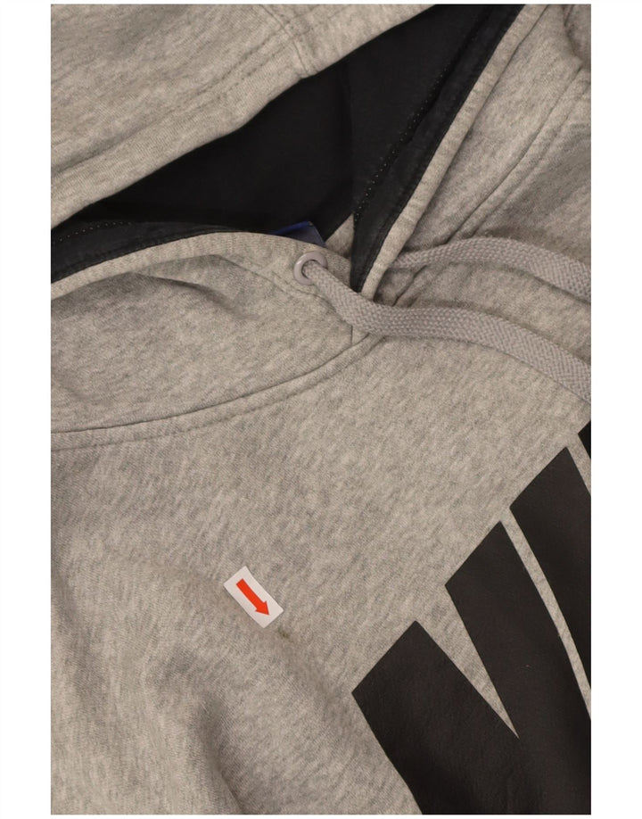 NIKE Mens Graphic Hoodie Jumper Grande Algodão Cinza