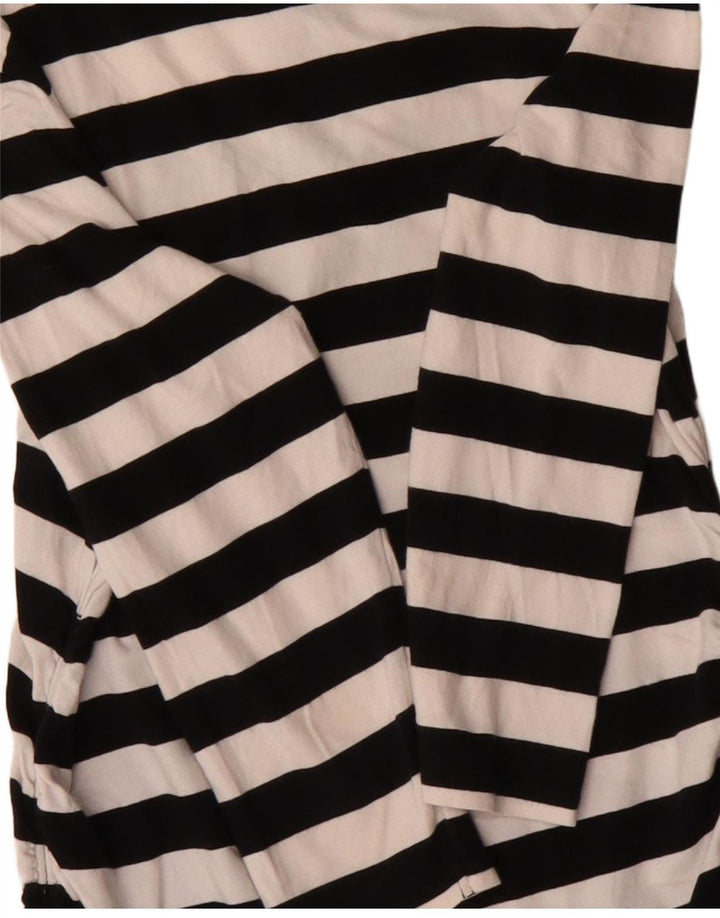 Top feminino Michael Kors manga 3/4 Reino Unido 12 algodão listrado preto médio